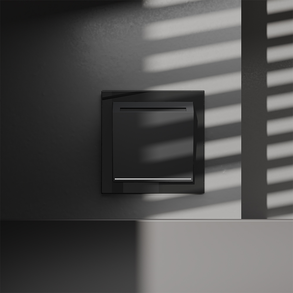 Выключатель встраиваемый карточный 16А Voltum S70 (черный матовый) VLS010708