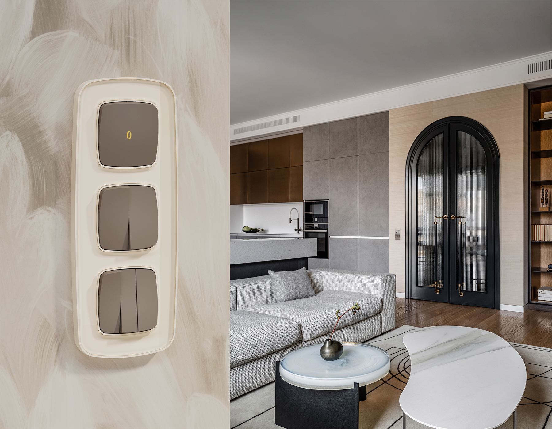 Комплект механизма 2-клавишного перекрестного выключателя 10A Omega MO633030