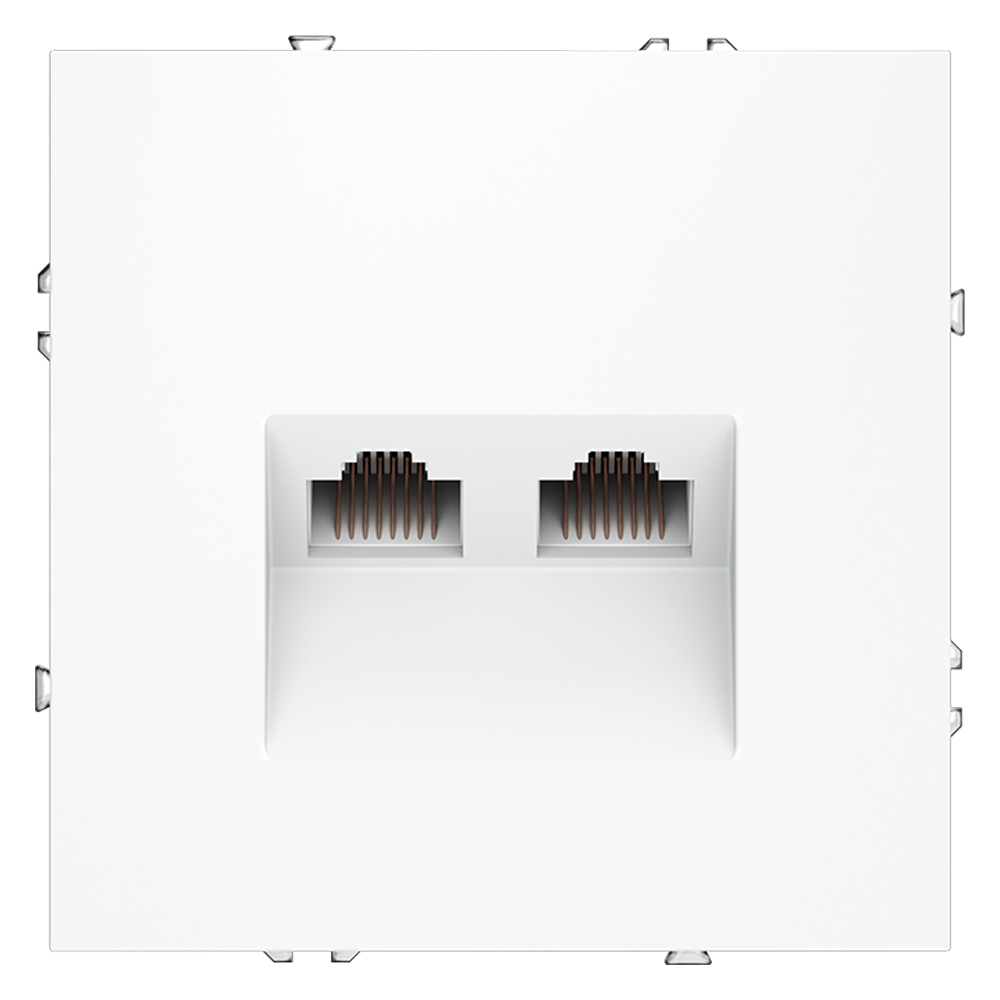 Розетка компьютерная встраиваемая VOLTUM S70 двойная RJ45+RJ45 кат.6, (белый матовый) VLS060202