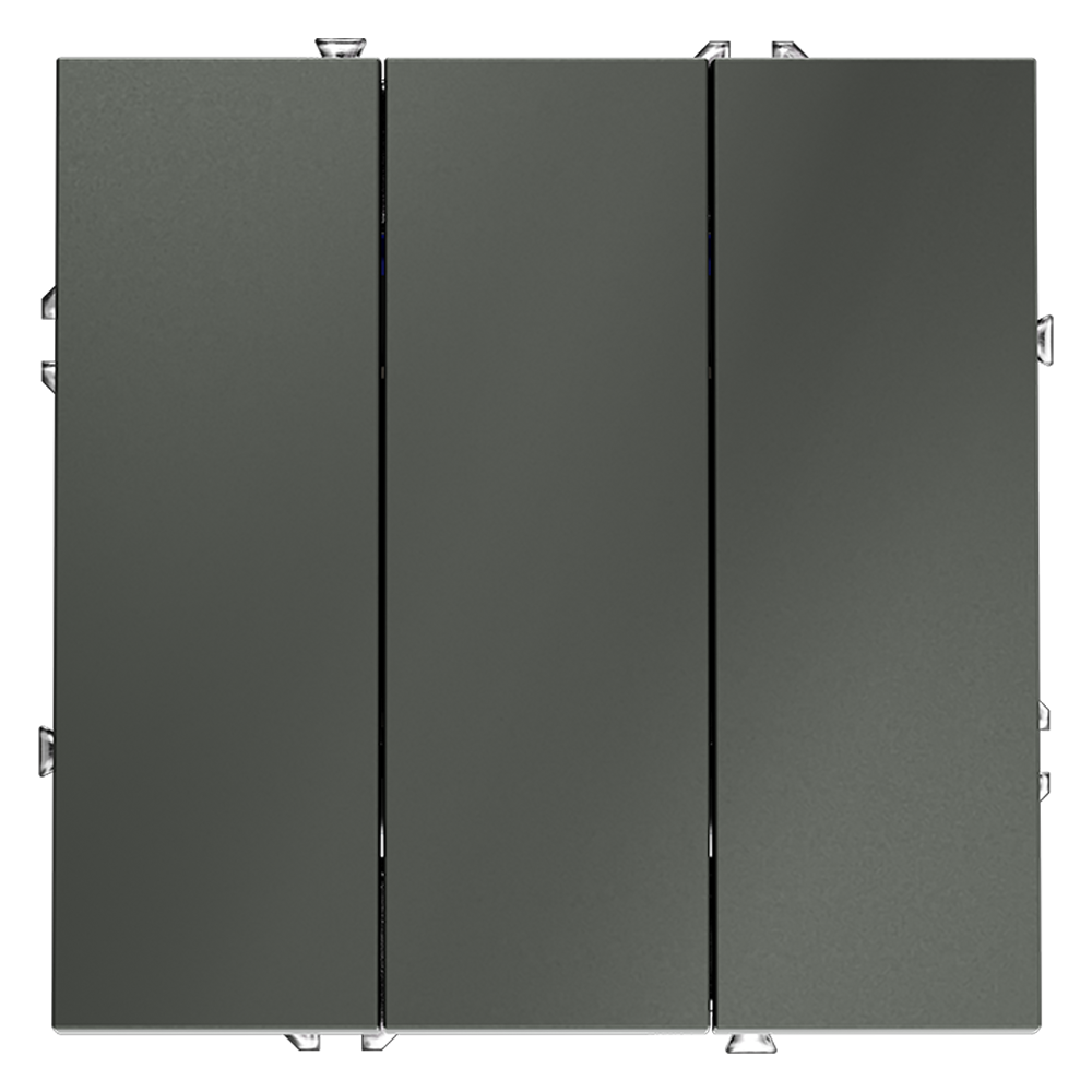 Выключатель встраиваемый VOLTUM S70 трехклавишный (титан) VLS030106