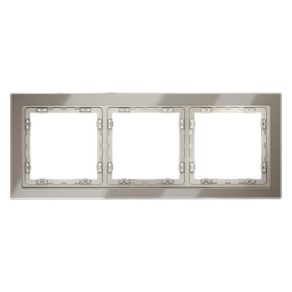 Рамка стеклянная VOLTUM S70 на 3 поста, (шелк, стекло) VLS110304