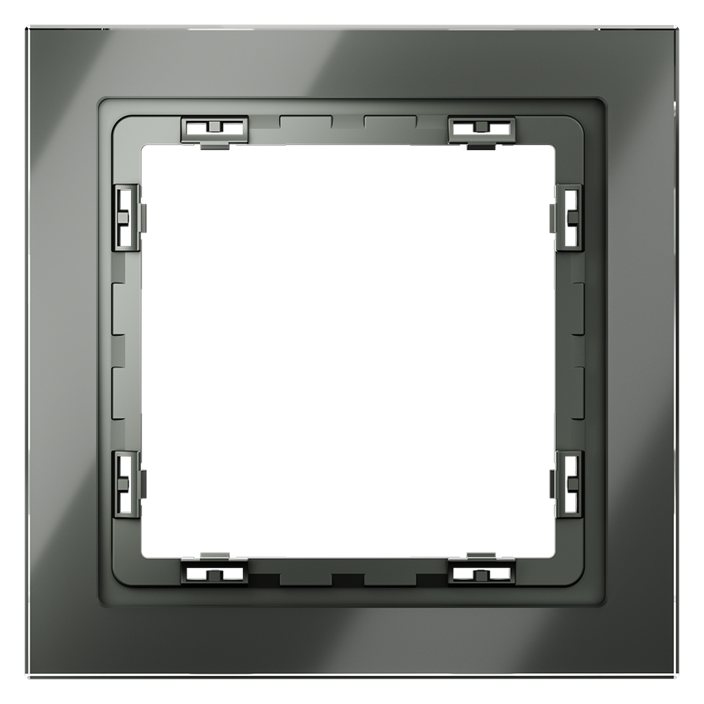 Рамка стеклянная VOLTUM S70 на 1 пост, (титан, стекло) VLS110106