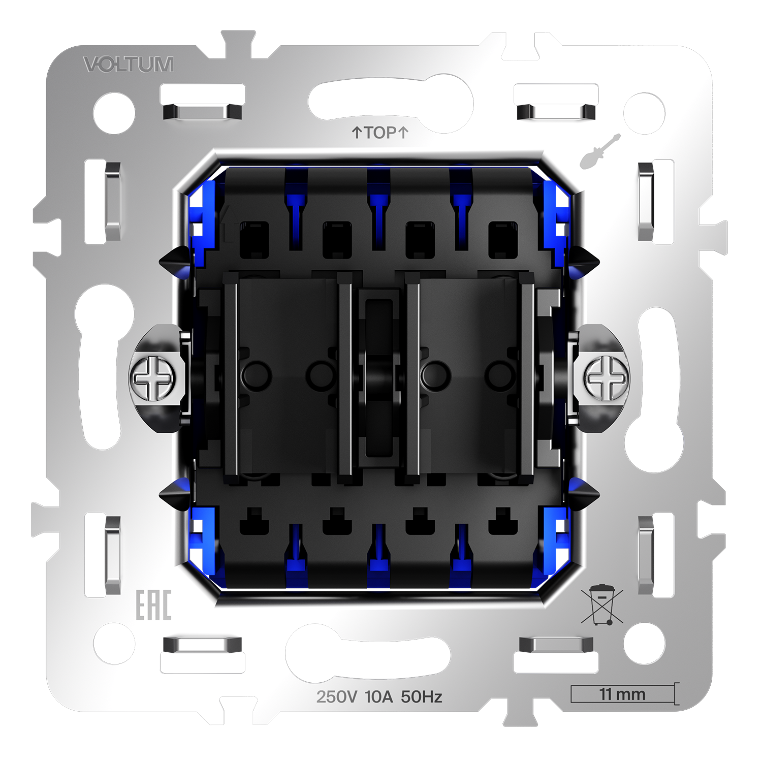 Механизм перекрестного переключателя двухклавишного 10А Voltum S70 VLS0205M