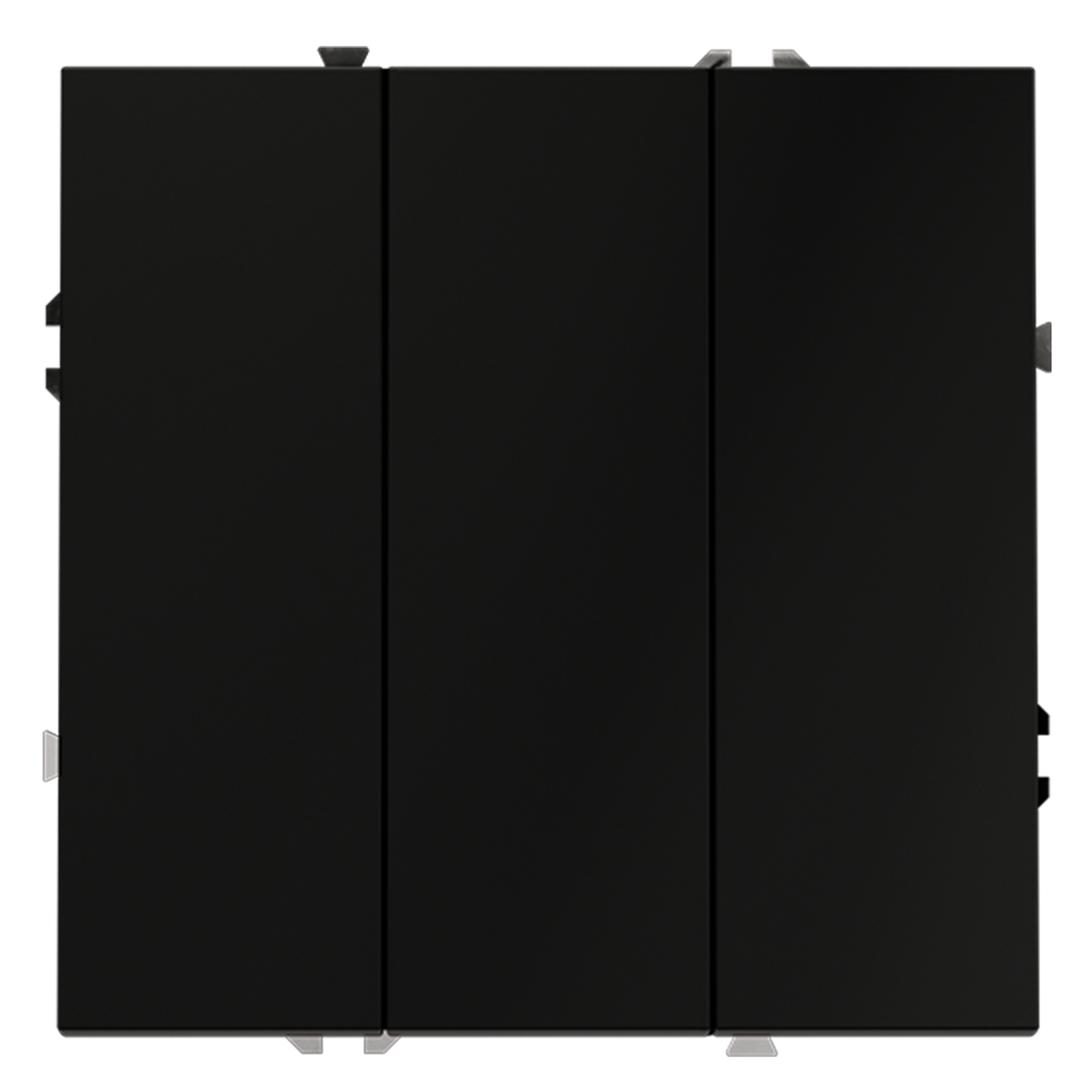 Выключатель встраиваемый VOLTUM S70 трехклавишный (черный матовый) VLS030108