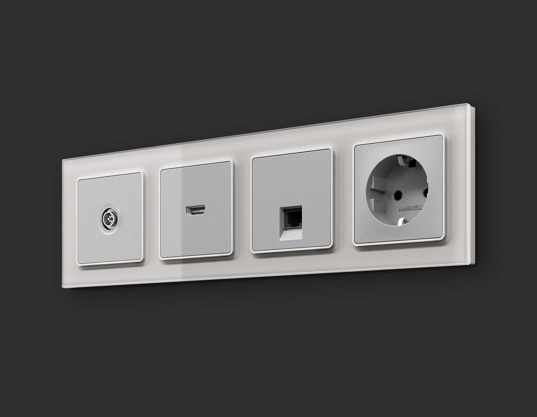 Комплект механизм TV розетки оконечной экранированной 5-1000MHz 3dB Ambrella Volt Alfa MA413005