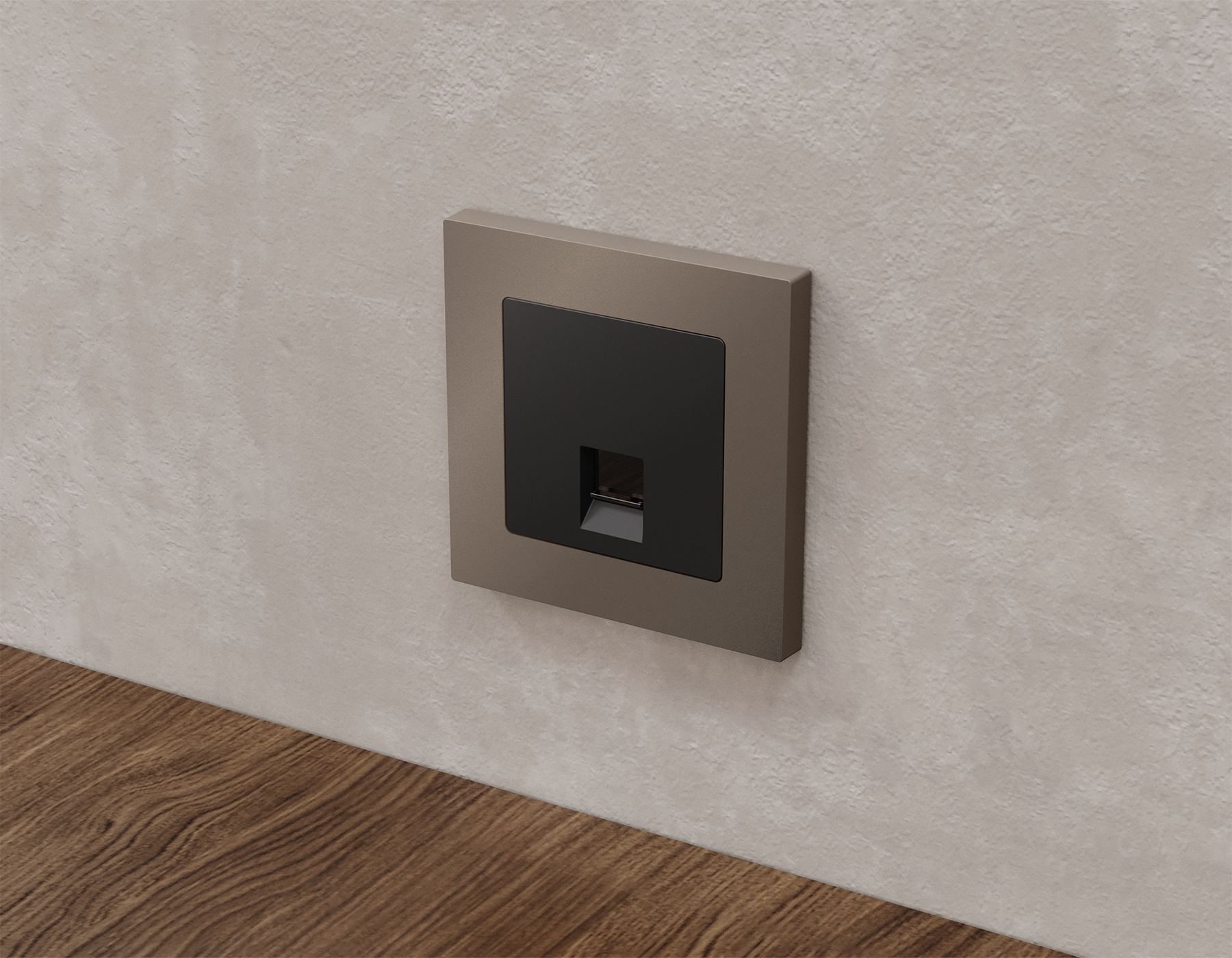 Комплект механизма компьютерной розетки RJ-45 (8P8C) CAT6A экранированной с автоматической защитной шторкой Ambrella Volt Alfa MA812005