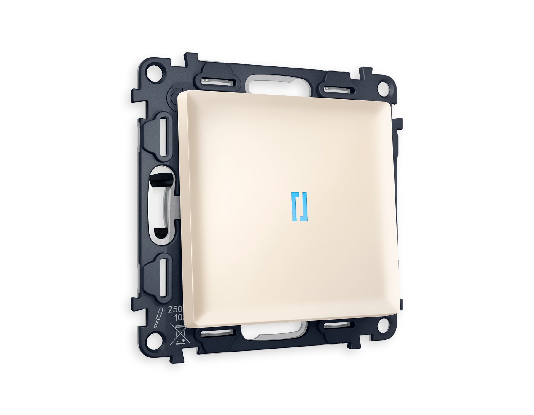 Комплект механизма 1-клавишного выключателя с подсветкой 10000K Ambrella Volt ALFA MA322020