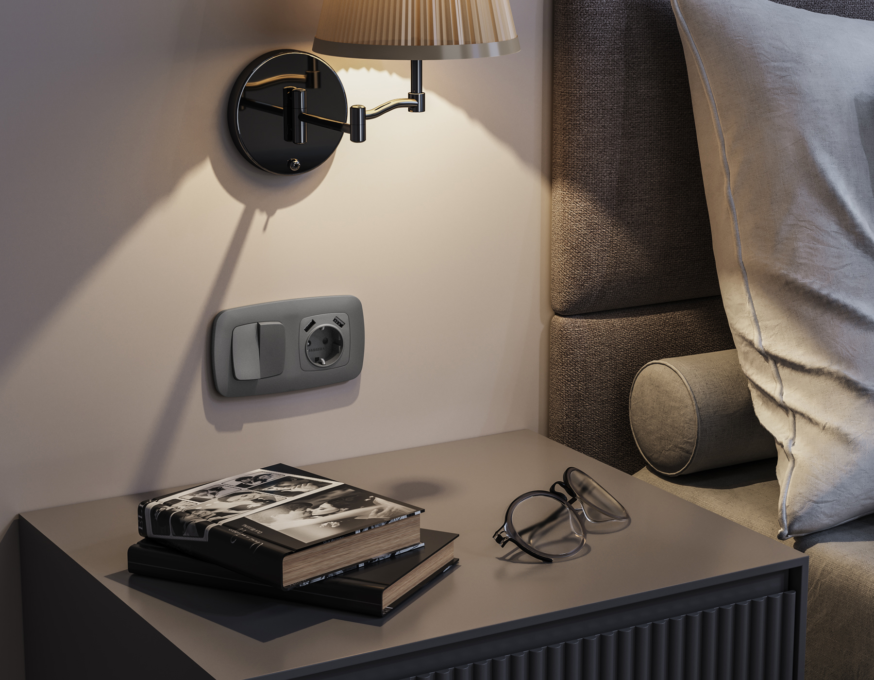 Комплект механизма 2-клавишного перекрестного выключателя 10A Omega MO653030