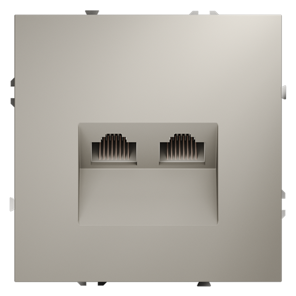 Розетка компьютерная встраиваемая VOLTUM S70 двойная RJ45+RJ45 кат.6, (кашемир) VLS060203