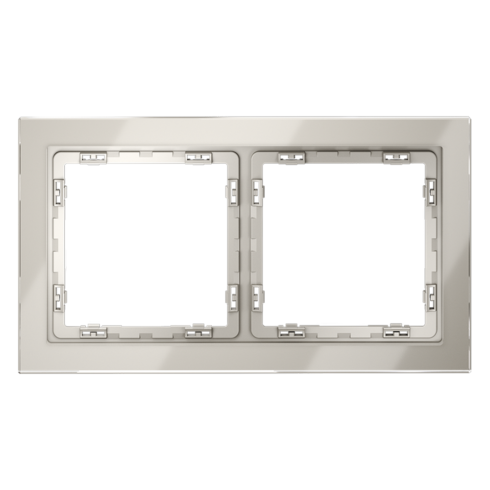 Рамка стеклянная VOLTUM S70 на 2 поста, (кашемир, стекло) VLS110203