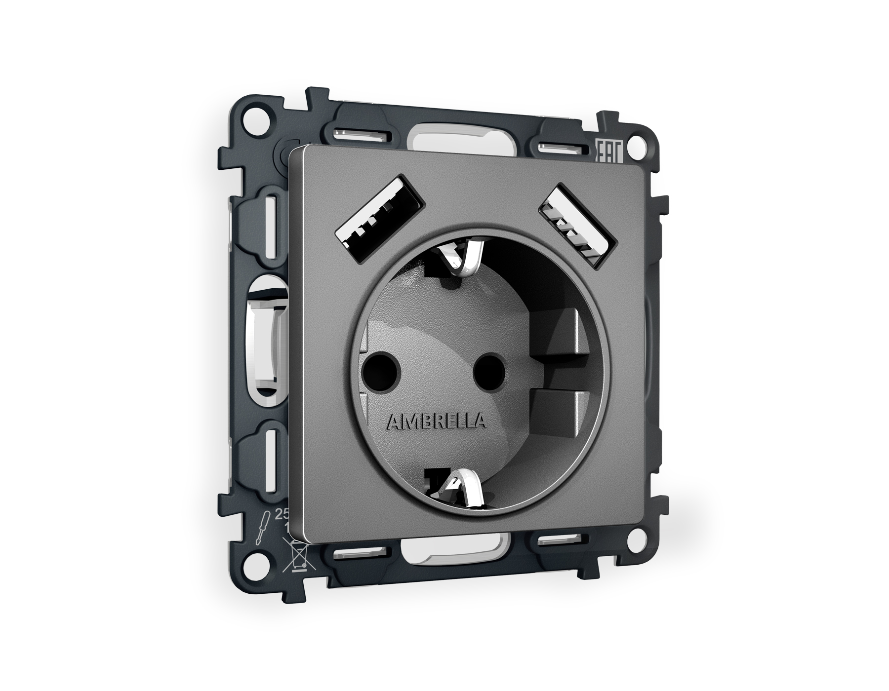 Комплект механизма электрической розетки Ambrella Volt ALFA MA659010