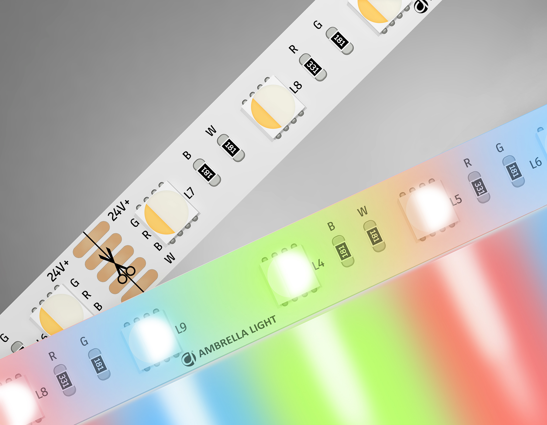 Светодиодная лента 10Вт/м 24V IP20 RGBW+4500K Ambrella light ILLUMINATION GS4402