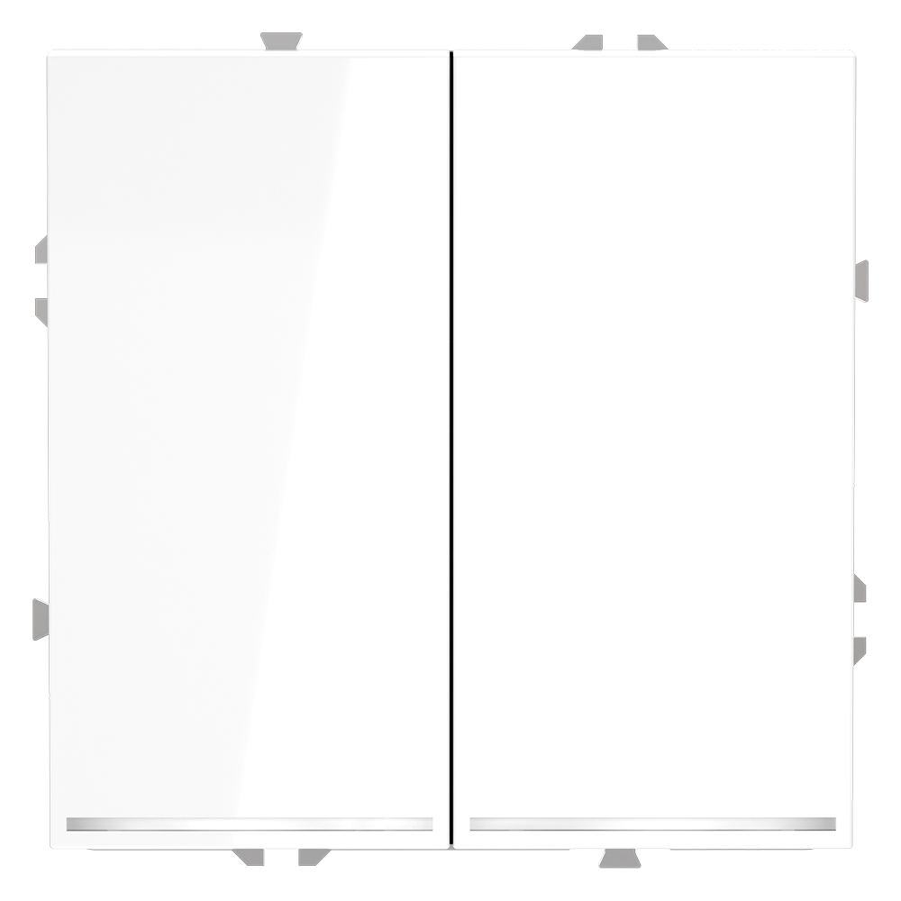 Проходной переключатель встраиваемый VOLTUM S70 двухклавишный с подсветкой (белый глянцевый) VLS020401