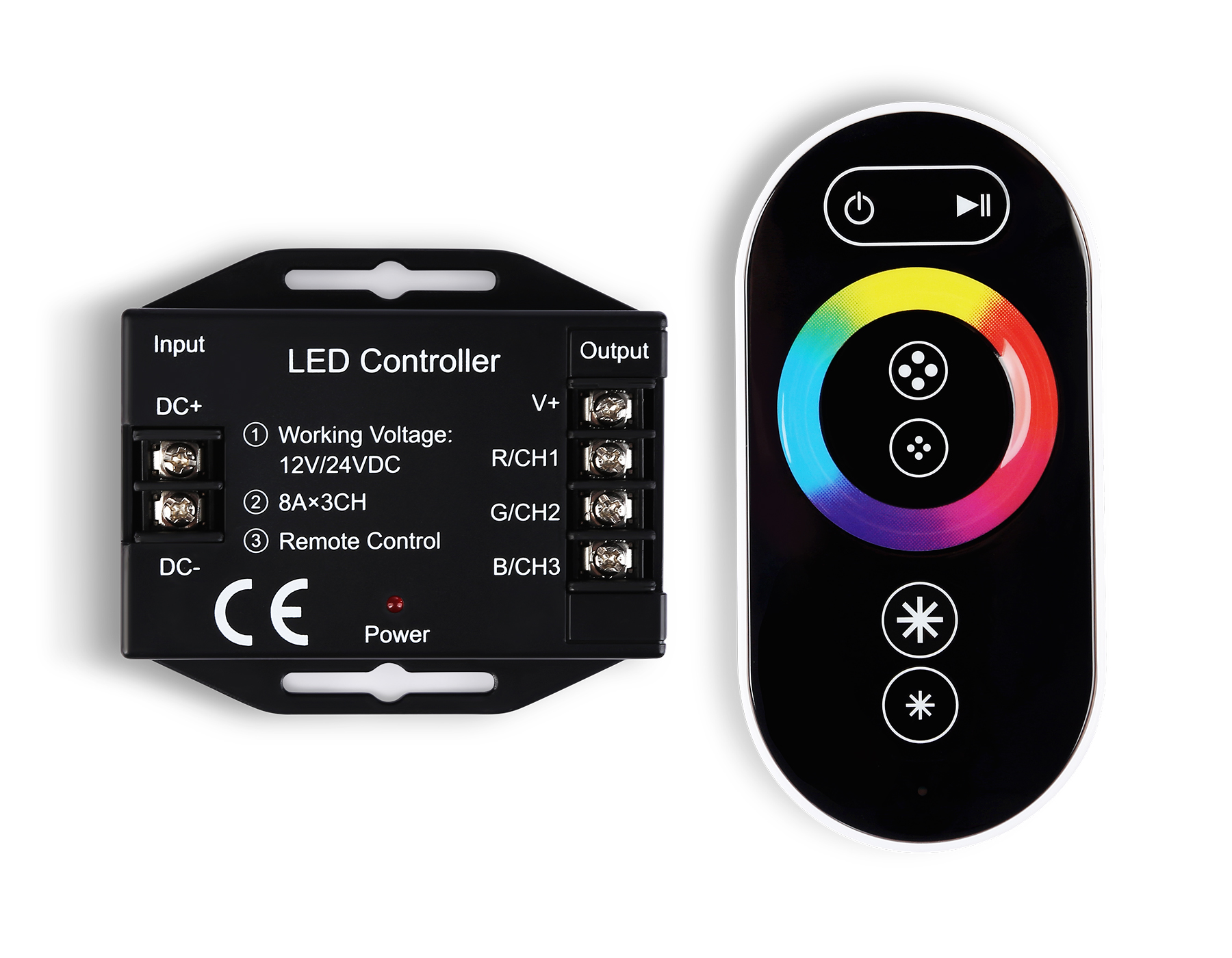 Контроллер для светодиодных лент RGB с сенсорным радио пультом 2.4G 24A 12V 288W 24V 576W GS GS11401