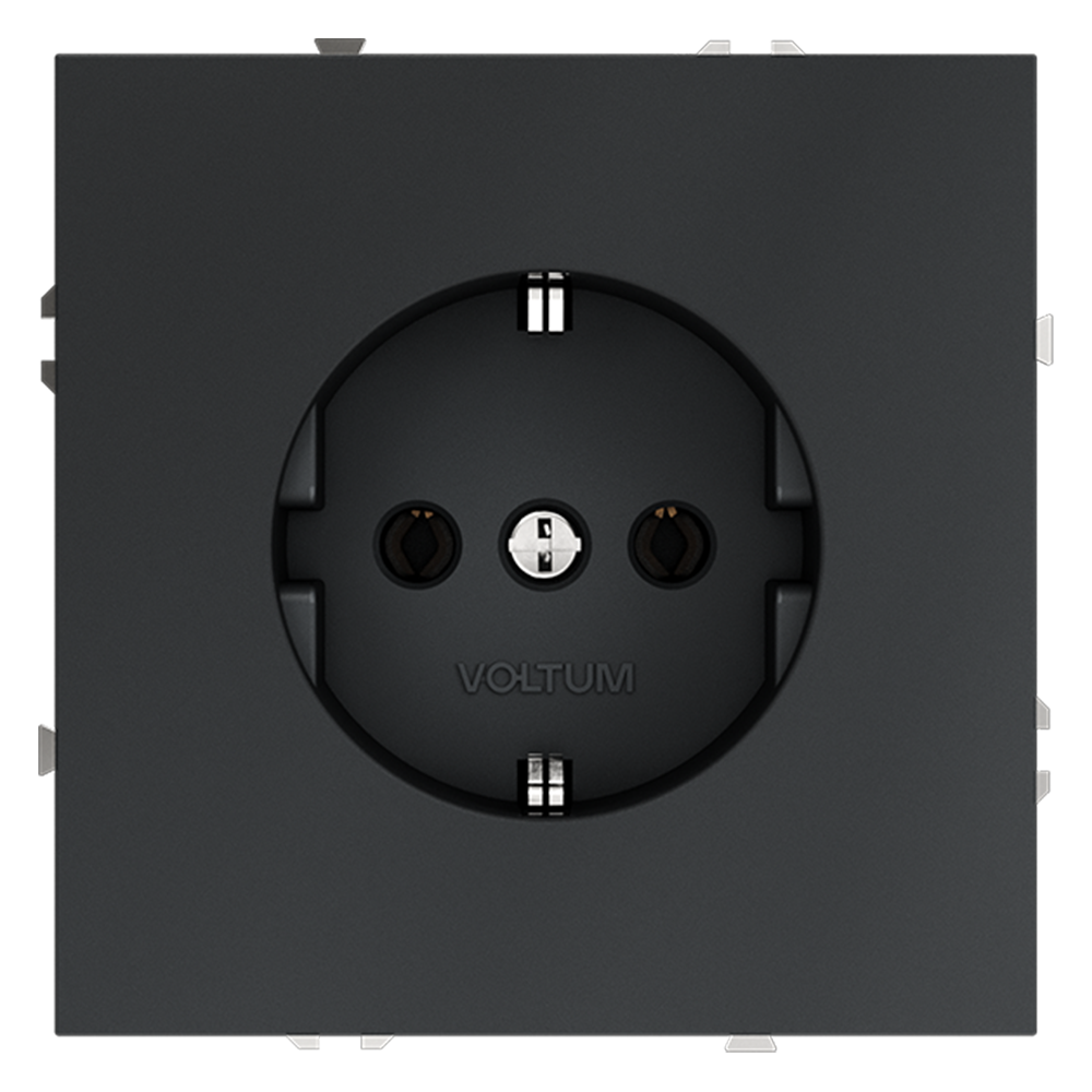 Розетка встраиваемая VOLTUM S70 с заземлением (графит) VLS040107