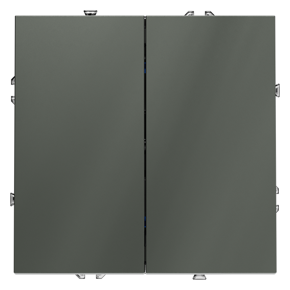 Выключатель встраиваемый VOLTUM S70 двухклавишный (титан) VLS020106