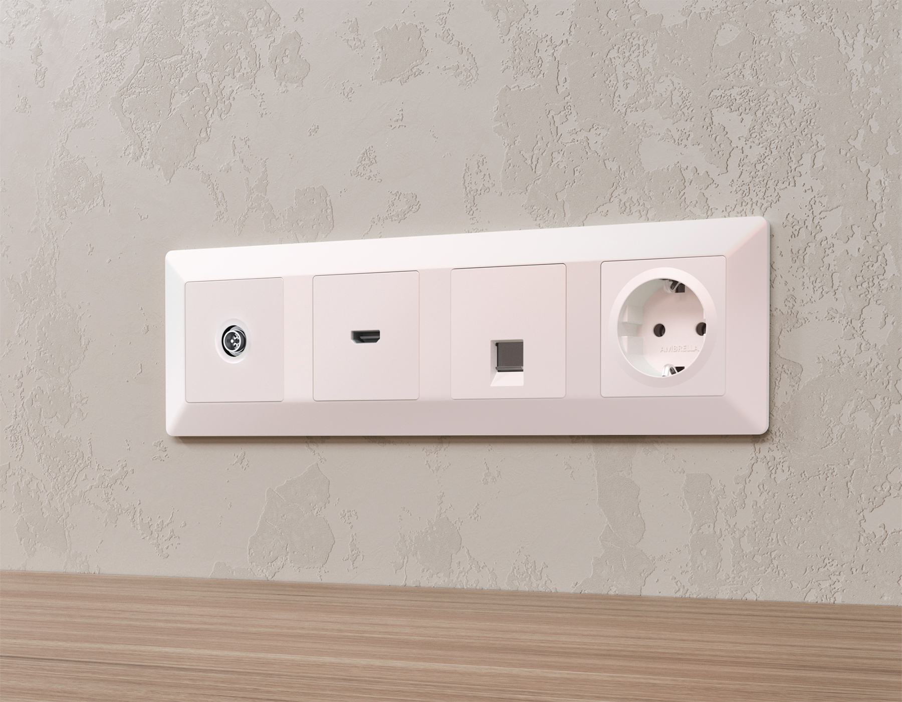 Комплект механизма TV розетки оконечной экранированной 5-1000MHz 3dB Ambrella Volt Alfa MA213005