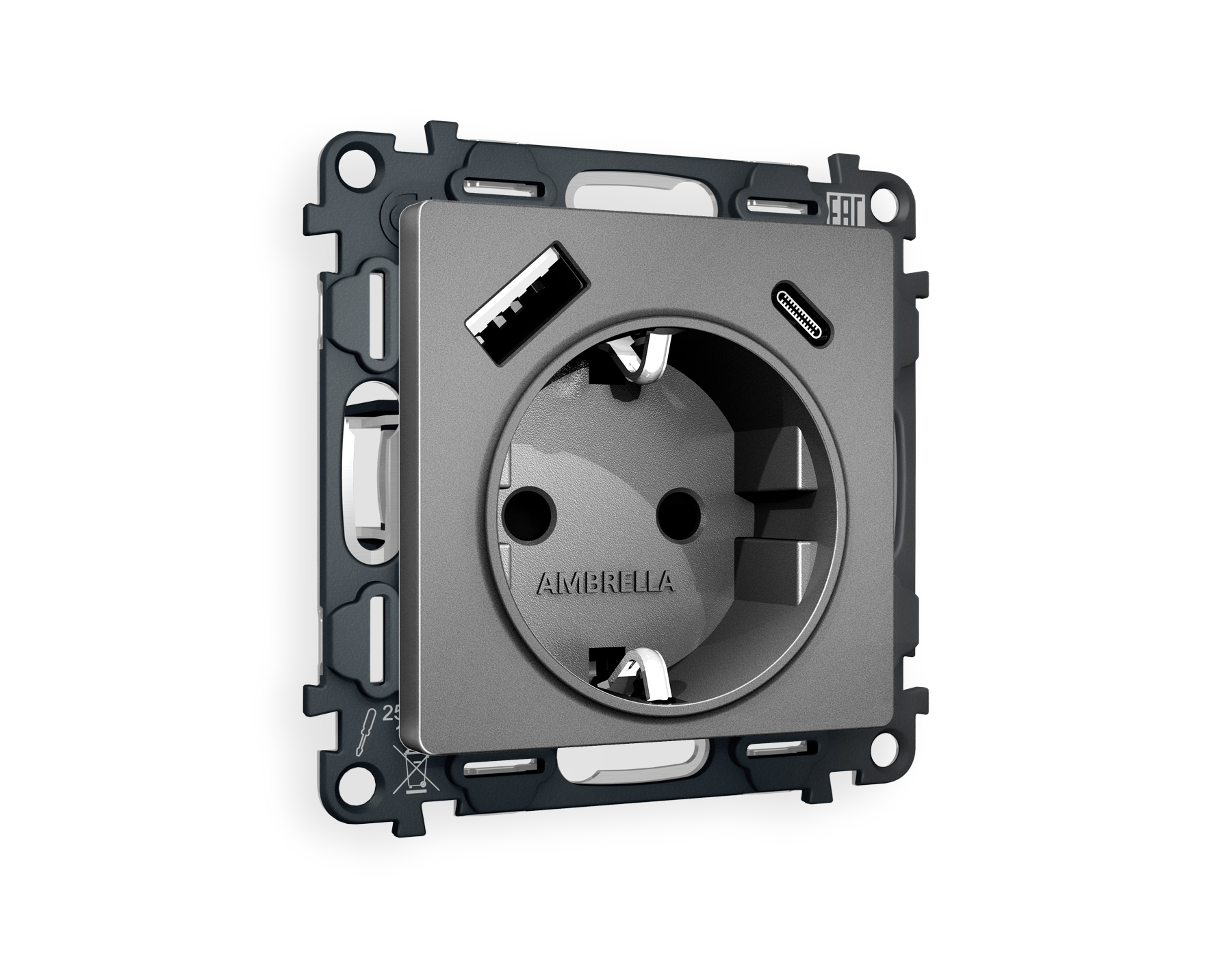 Комплект механизма электрической розетки Ambrella Volt ALFA MA660010