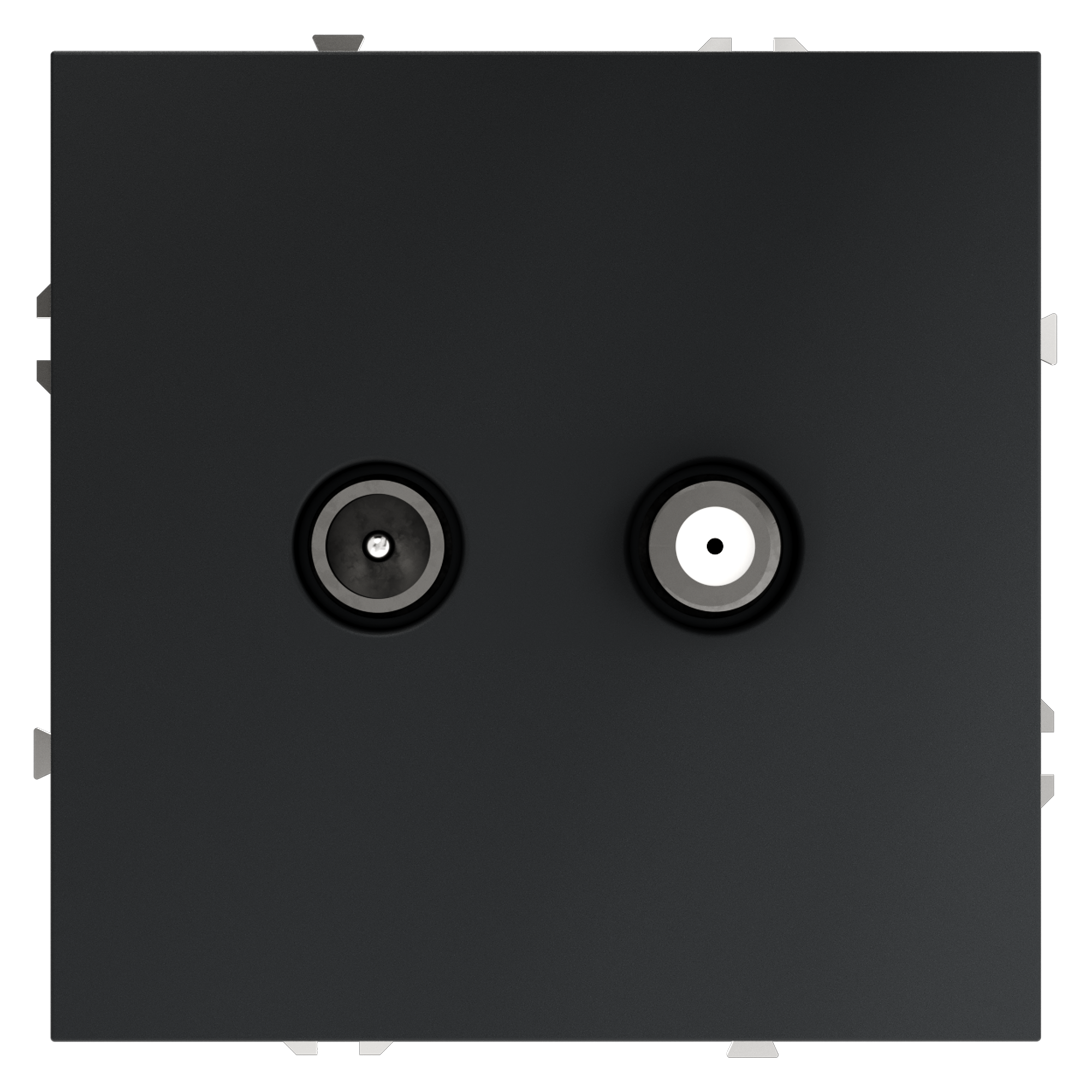 Розетка телевизионнная встраиваемая VOLTUM S70 оконечная TV+SAT, (графит) VLS060407