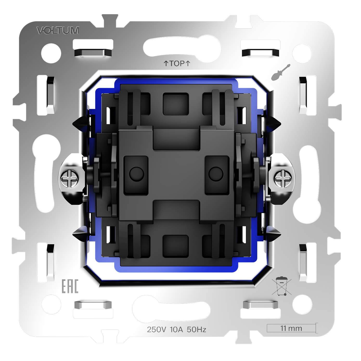 Механизм перекрестного переключателя одноклавишного 10А Voltum S70 VLS0105M