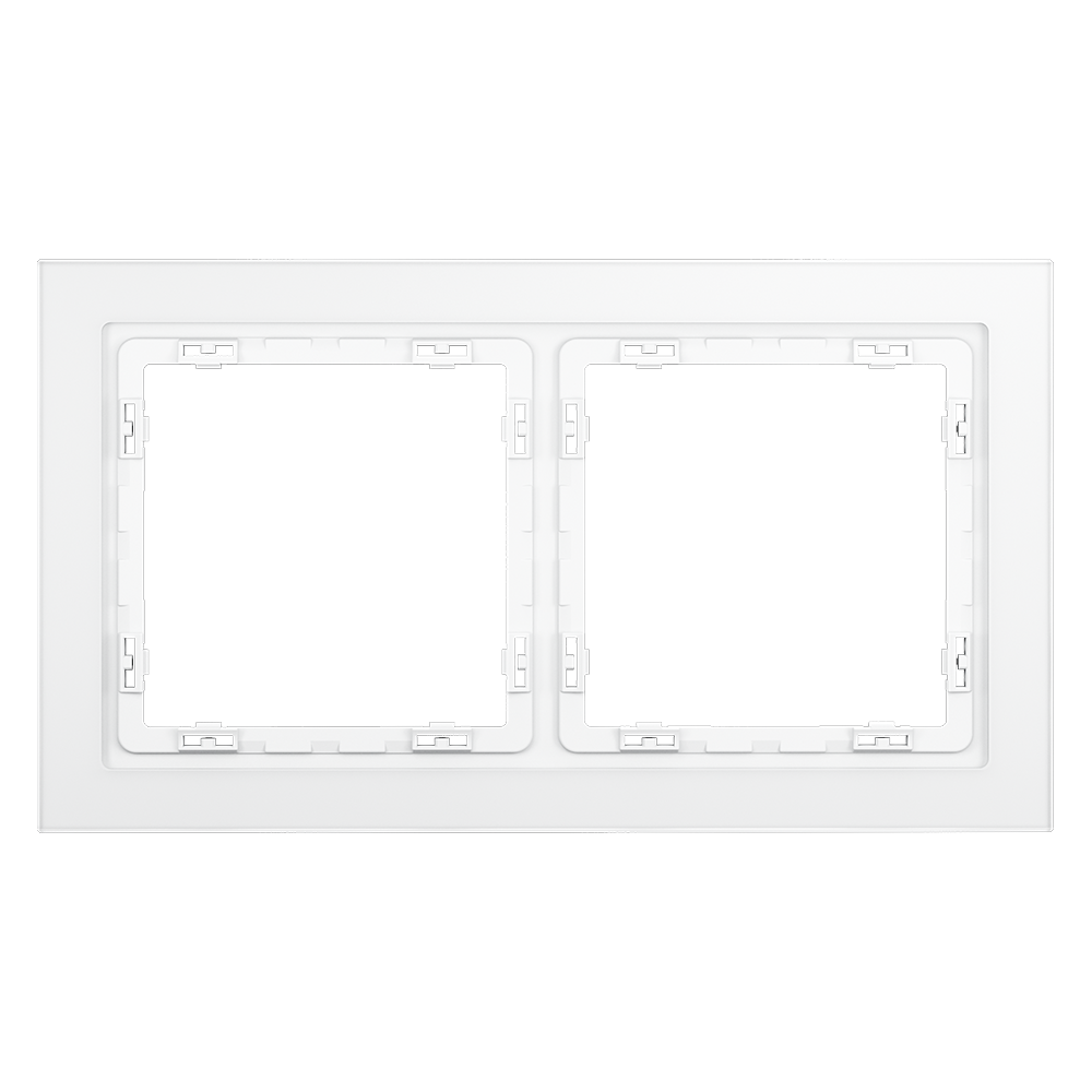 Рамка стеклянная VOLTUM S70 на 2 поста, (белый,матовый,стекло) VLS110202