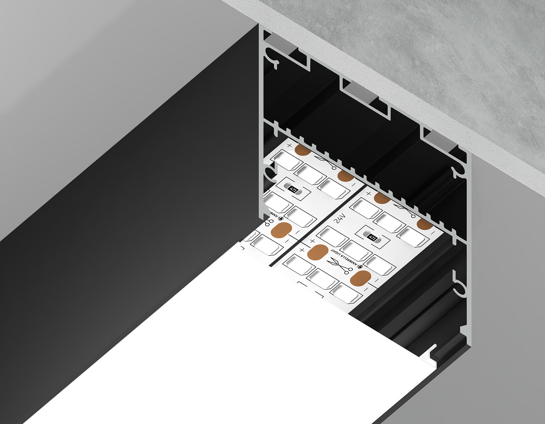 Профиль для ленты до 41мм 50*50мм ILLUMINATION GP3100BK