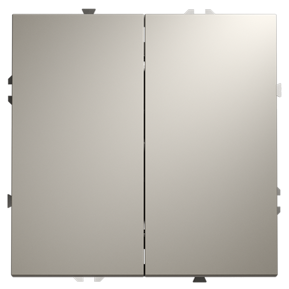 Выключатель с самовозвратом встраиваемый VOLTUM S70 двухклавишный (кашемир) VLS020603