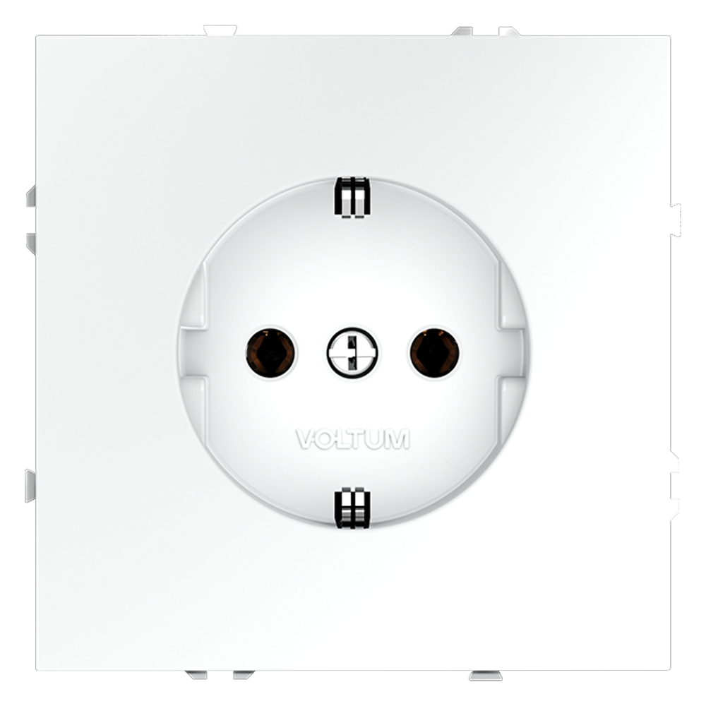 Розетка встраиваемая VOLTUM S70 с заземлением (белый матовый) VLS040102