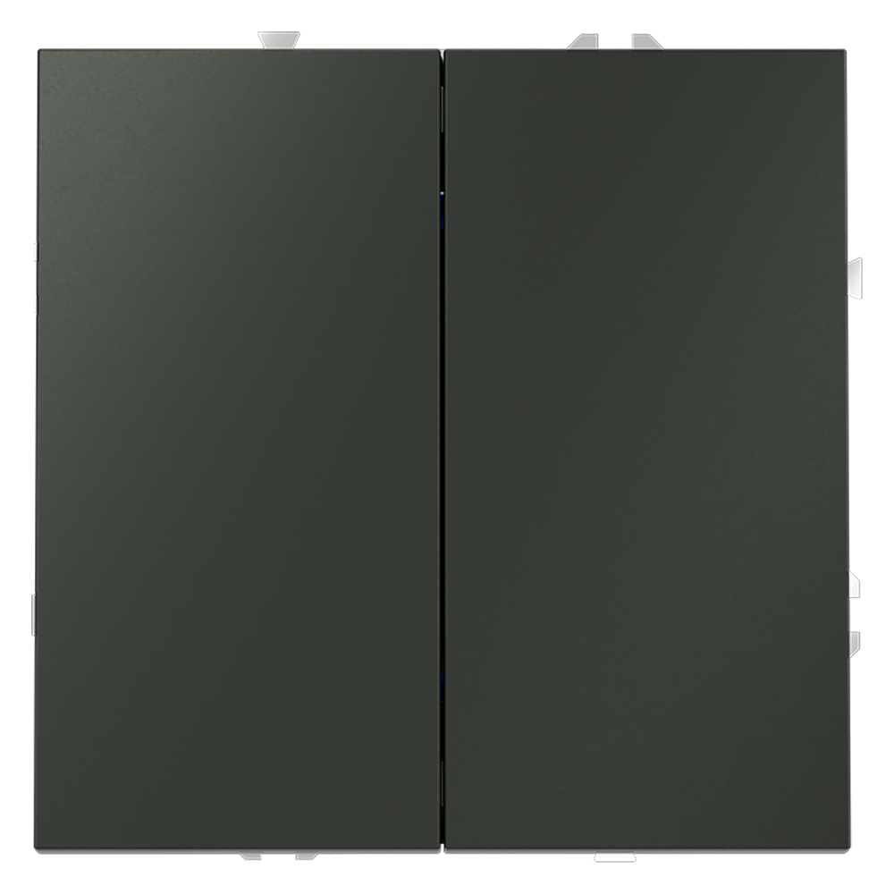 Выключатель с самовозвратом встраиваемый VOLTUM S70 двухклавишный (титан) VLS020606