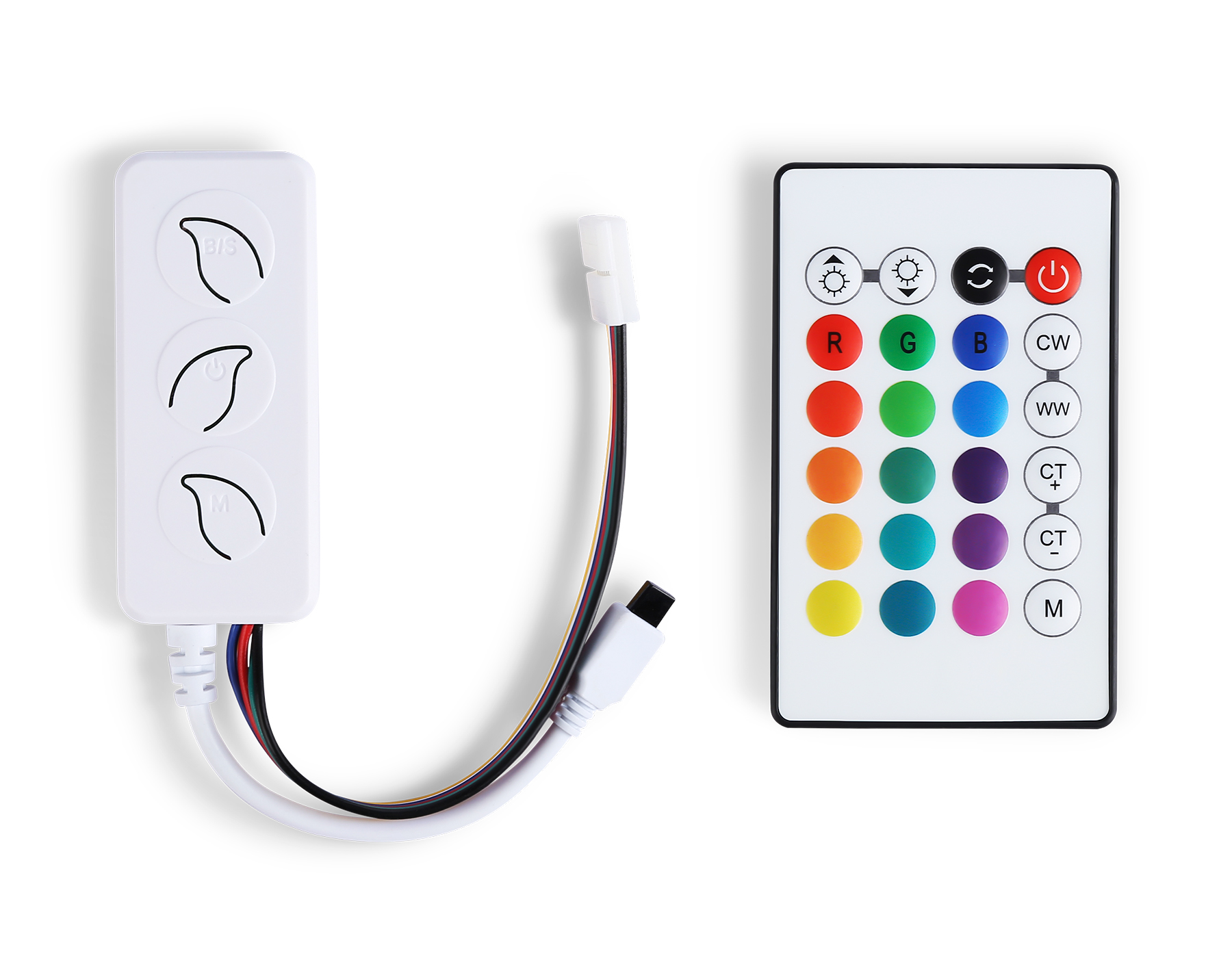 Контроллер WIFI Tuya для лент RGB+CCT с управлением белого света c ИК пультом GS GS11601