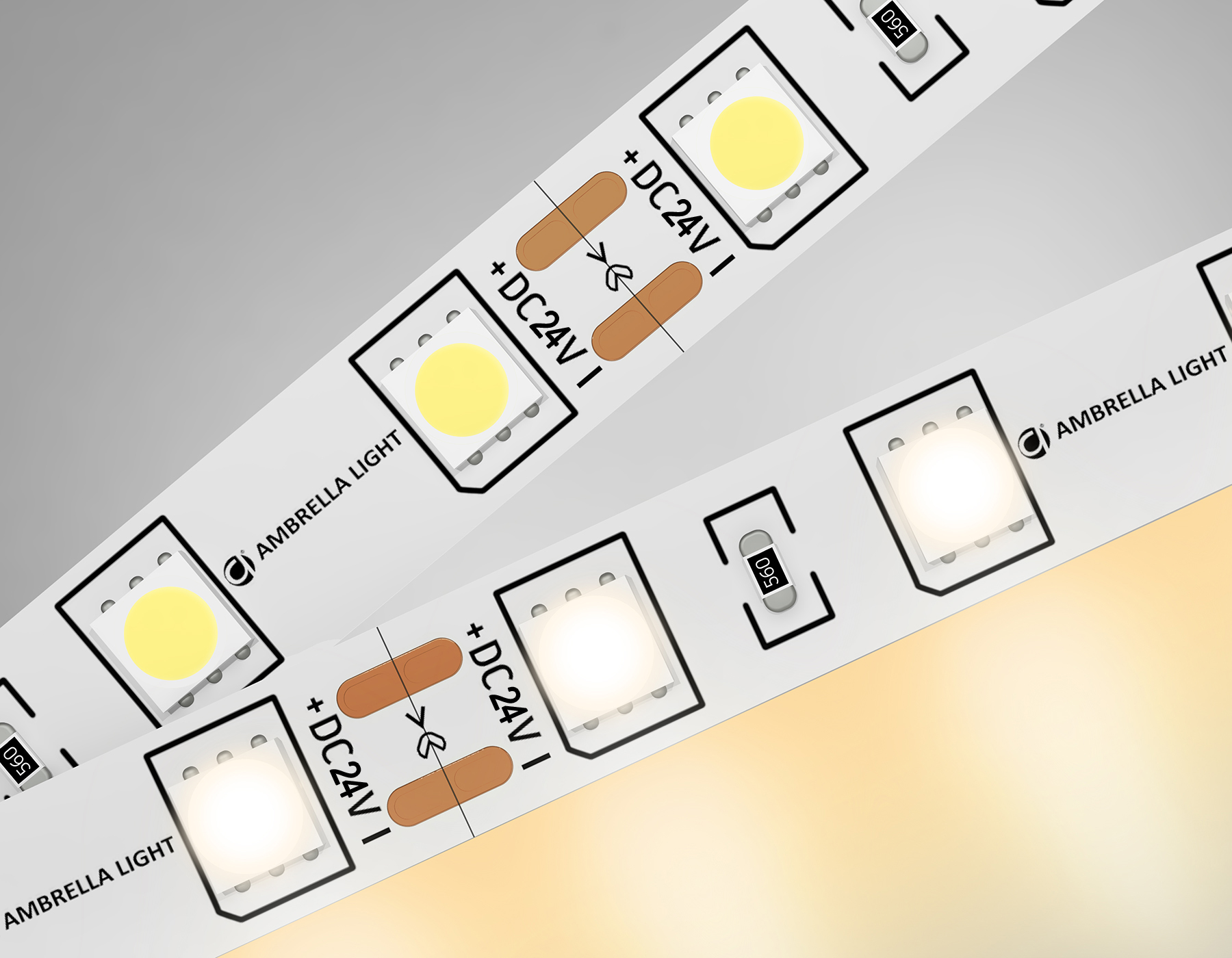 Светодиодная лента 14.4Вт/м 24V IP20 3000K Ambrella light ILLUMINATION GS4001