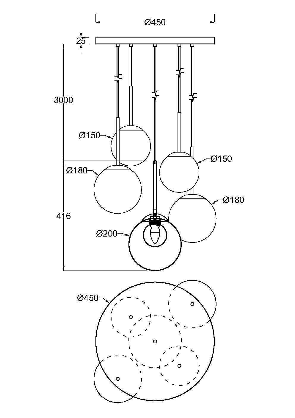 Люстра подвесная Maytoni Basic form MOD521PL-05G