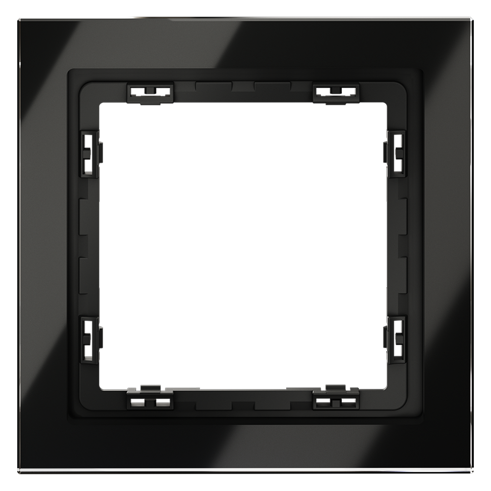 Рамка стеклянная VOLTUM S70 на 1 пост, (черный,стекло) VLS110108