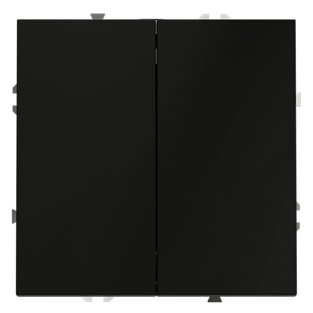 Выключатель встраиваемый VOLTUM S70 двухклавишный (черный матовый) VLS020108