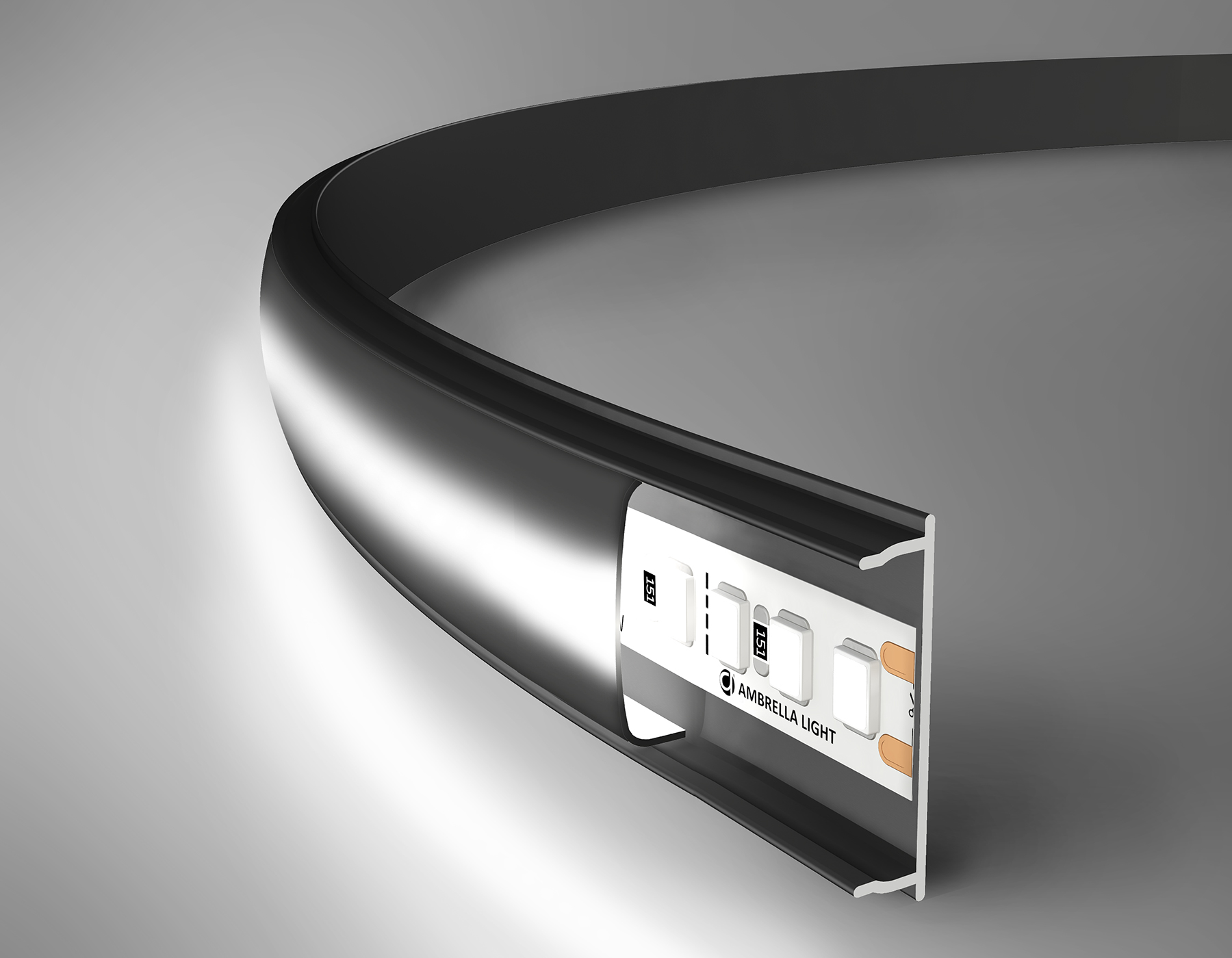Накладной гибкий профиль для светодиодной ленты ILLUMINATION GP1600BK/BK