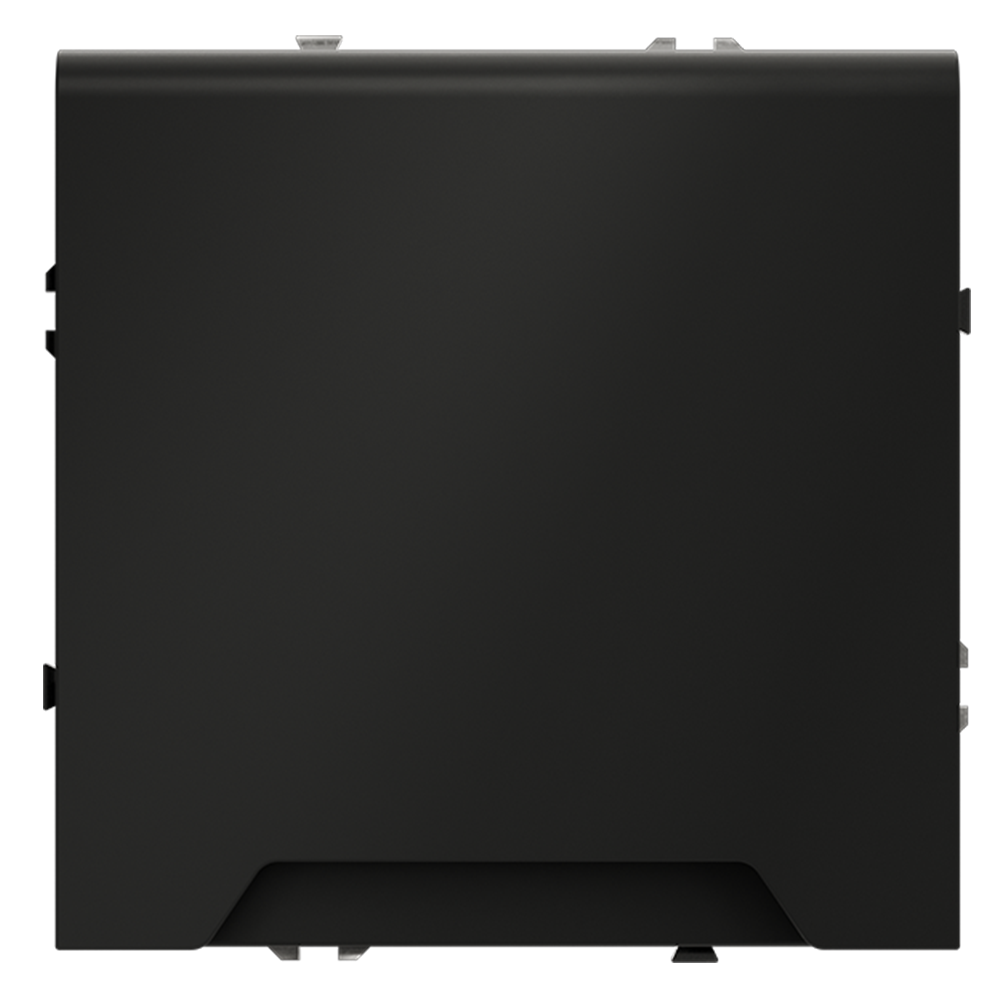 Розетка встраиваемая VOLTUM S70 с заземлением, защитными шторками и крышкой (черный матовый) VLS040308