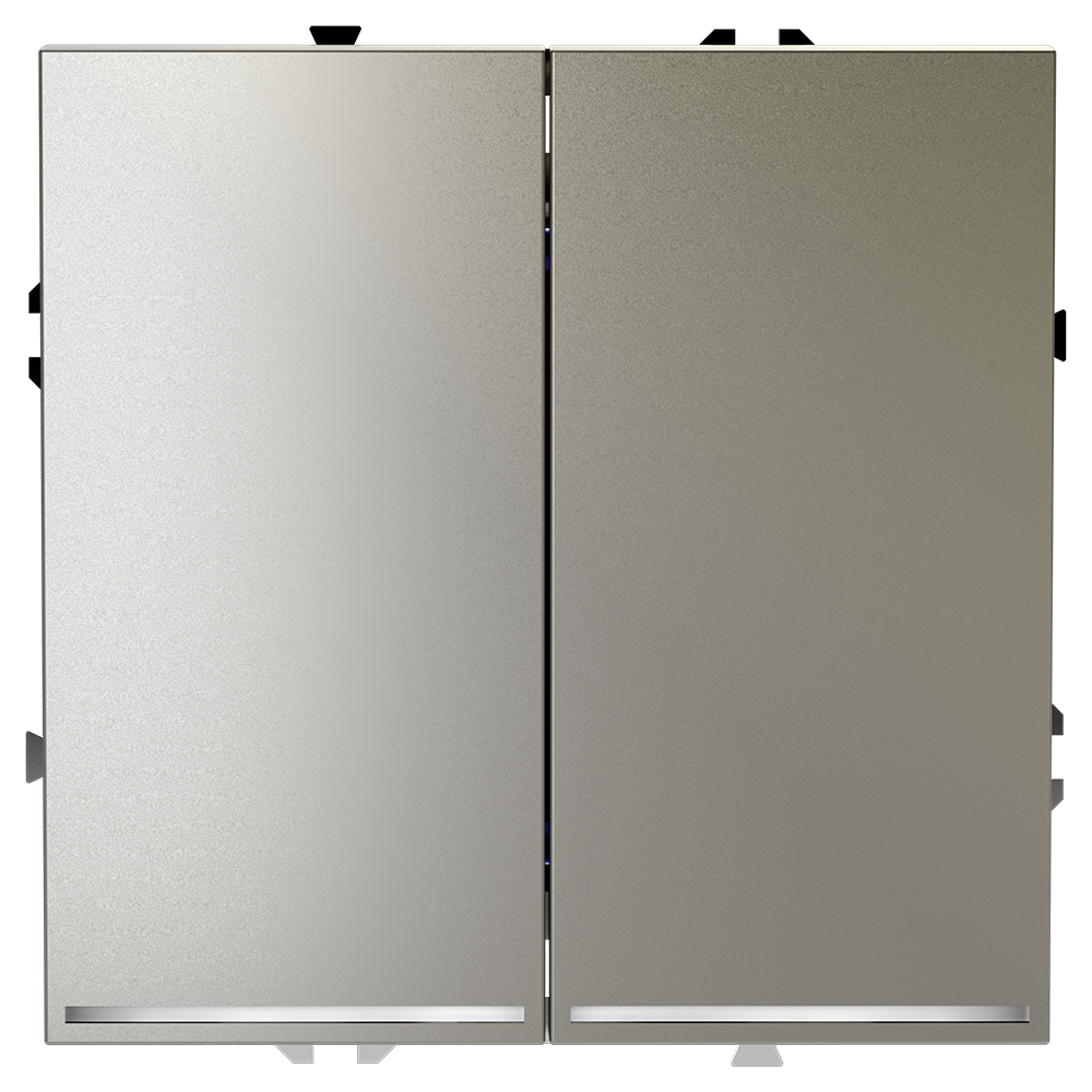 Проходной переключатель встраиваемый VOLTUM S70 двухклавишный с подсветкой (шелк) VLS020404