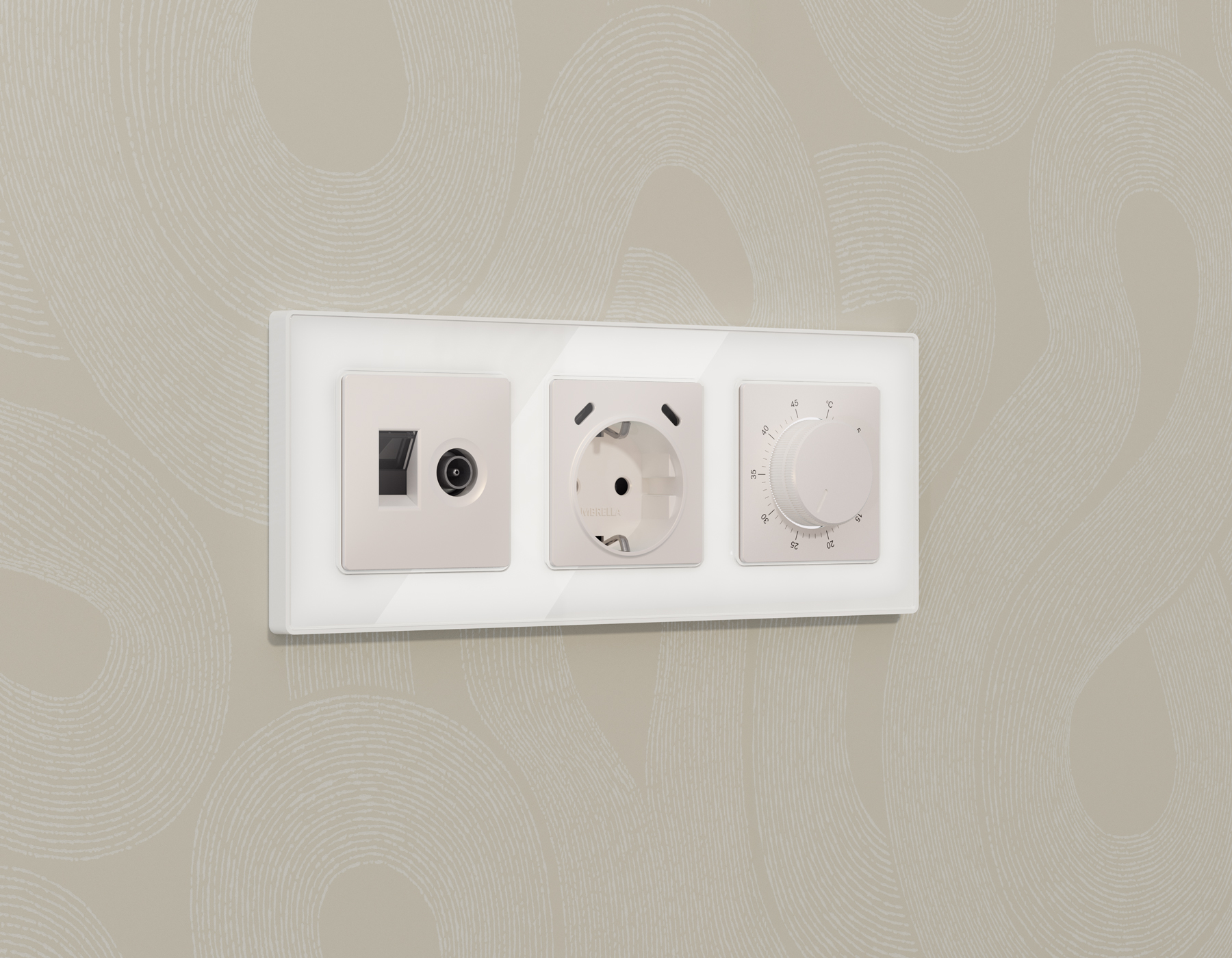 Комплект механизма розетки компьютерной + TV оконечной RJ-45 (8P8C) CAT6/50-870 MHz 1dB с автоматической защитной шторкой MA MA212510