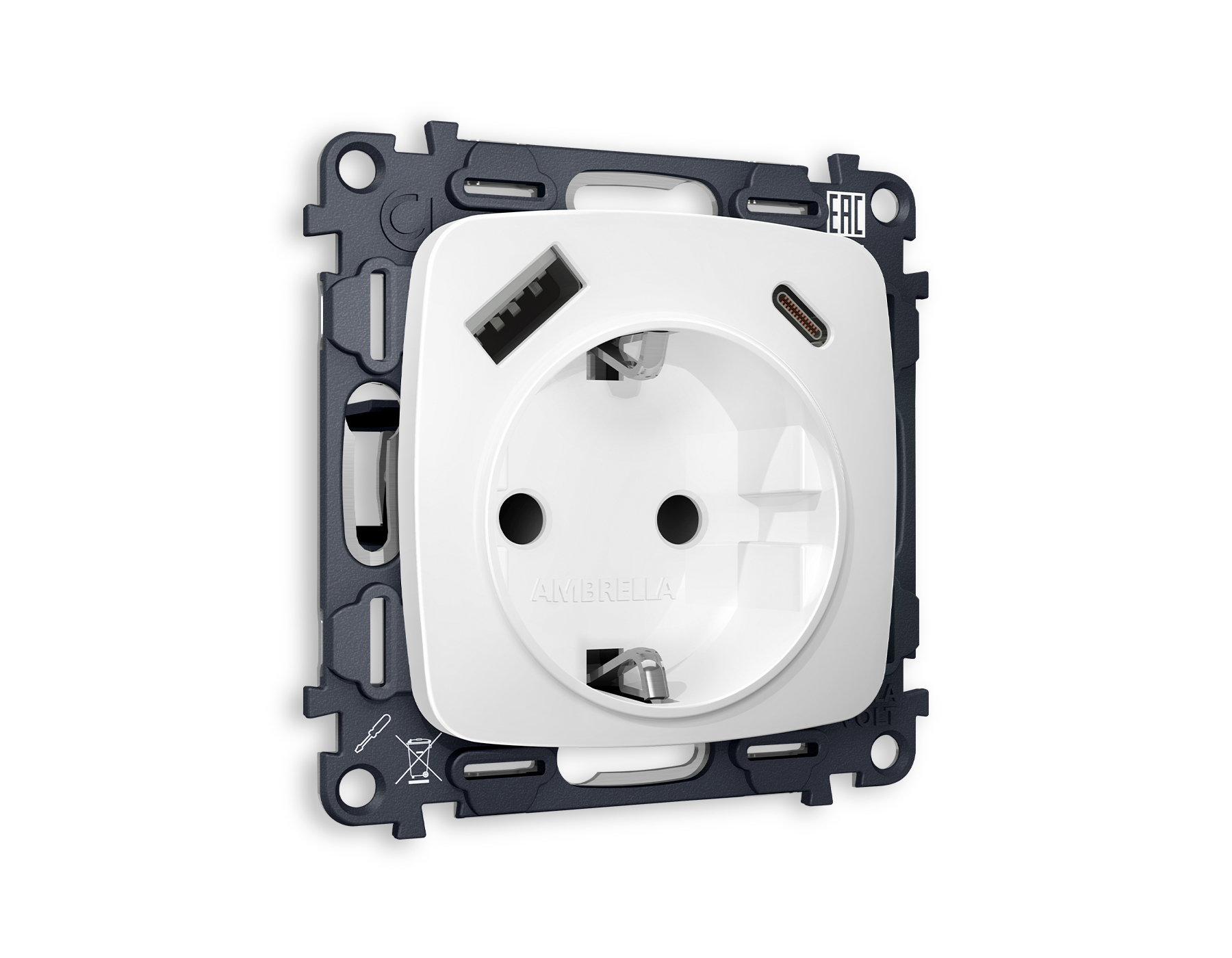 Комплект механизма электрической розетки Ambrella Volt OMEGA MO130010