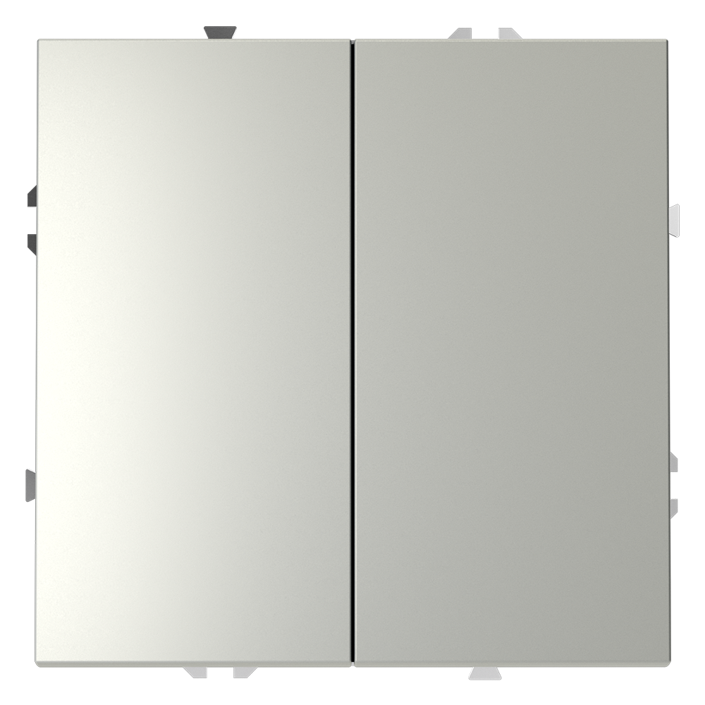 Проходной переключатель встраиваемый VOLTUM S70 двухклавишный (сталь) VLS020305