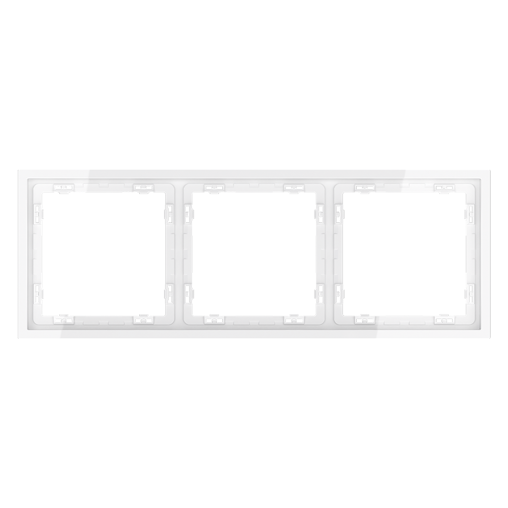Рамка пластиковая VOLTUM S70 на 3 поста, (белый глянцевый) VLS100301