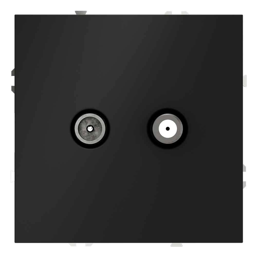 Розетка телевизионнная встраиваемая VOLTUM S70 оконечная TV+SAT, (черный матовый) VLS060408