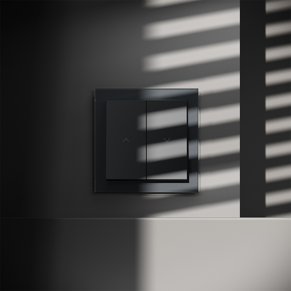 Выключатель двухклавишный встраиваемый для жалюзи 10А Voltum S70 (графит) VLS020707