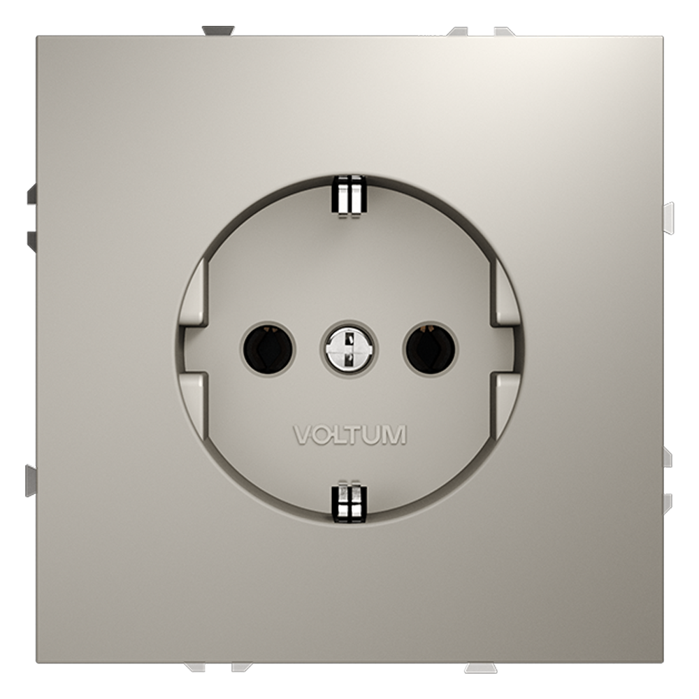 Розетка встраиваемая VOLTUM S70 с заземлением (кашемир) VLS040103