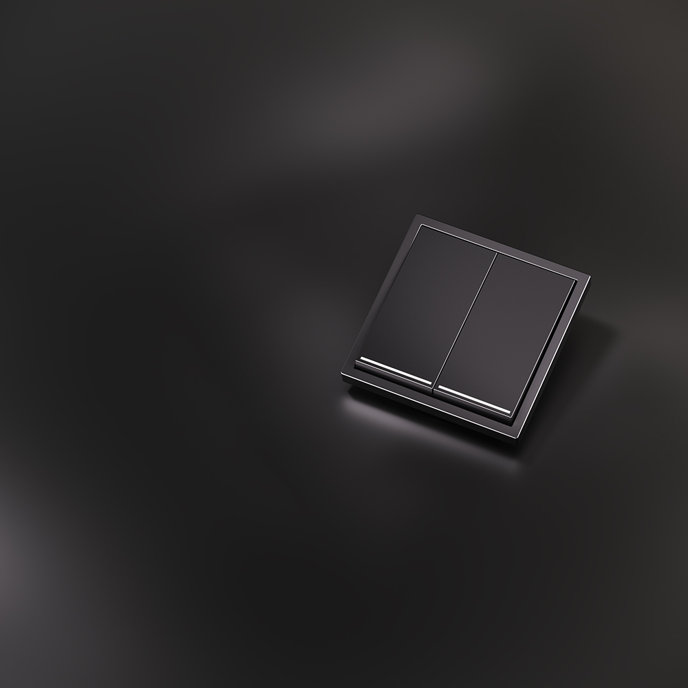 Клавиши для выключателя/переключателя двухклавишного с подсветкой Voltum S70 METAL (антрацит) VLSM000412