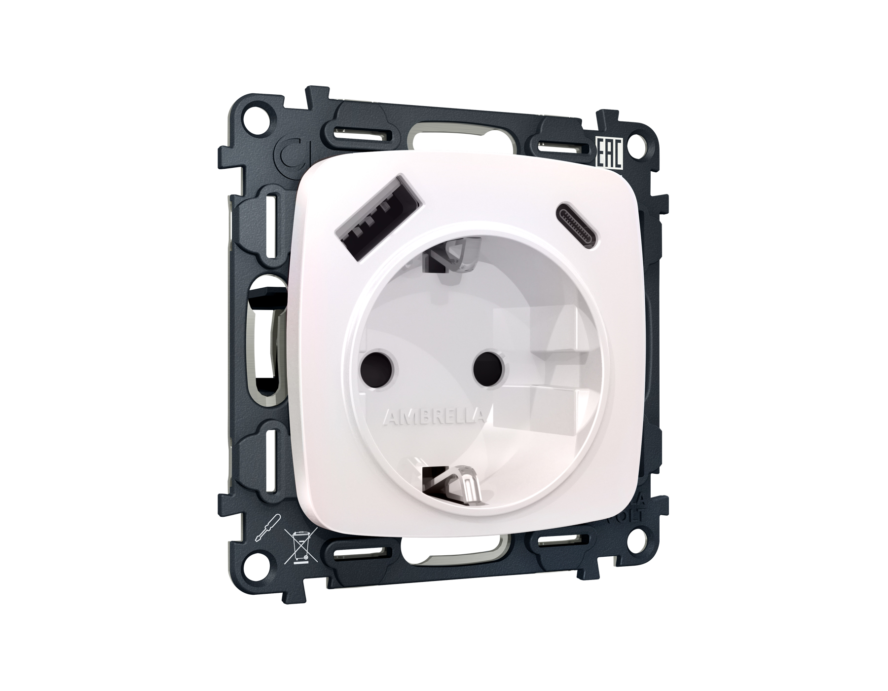 Комплект механизма электрической розетки Ambrella Volt OMEGA MO210010