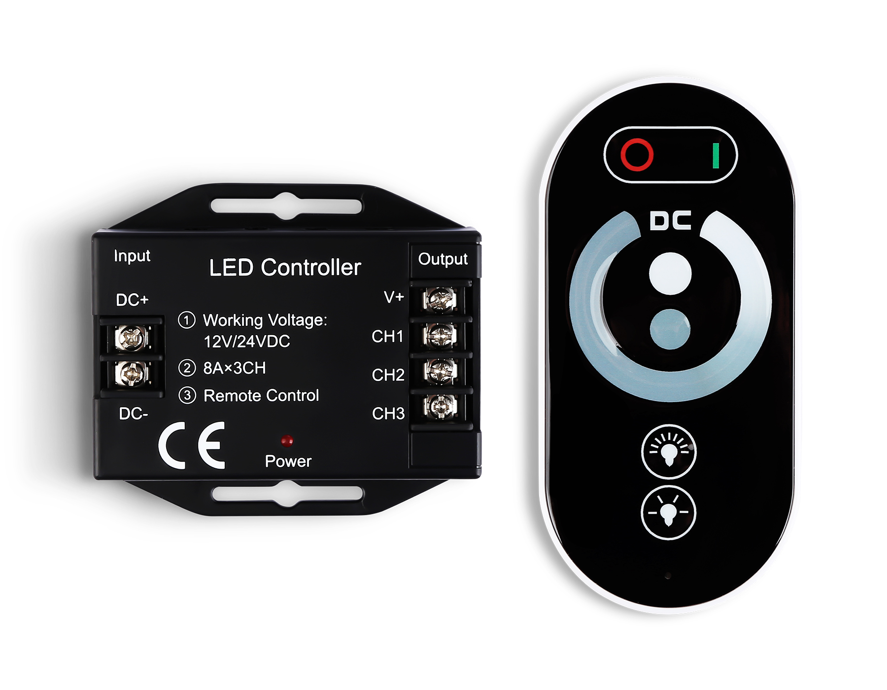 Контроллер диммер для одноцветных светодиодных лент с сенсорным радио пультом 2.4G GS GS11101