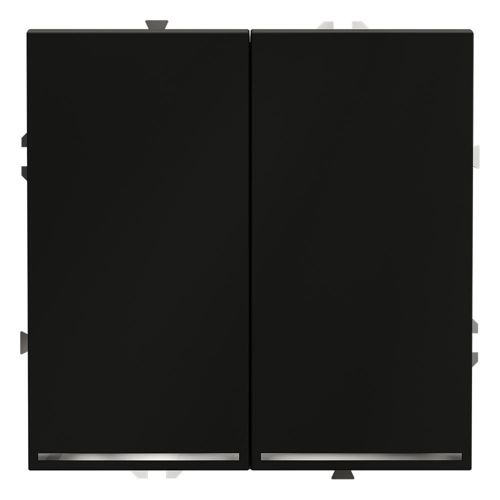 Выключатель встраиваемый VOLTUM S70 двухклавишный с подсветкой (черный матовый) VLS020208