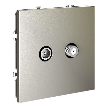 Розетка телевизионнная встраиваемая VOLTUM S70 оконечная TV+SAT, (шелк) VLS060404