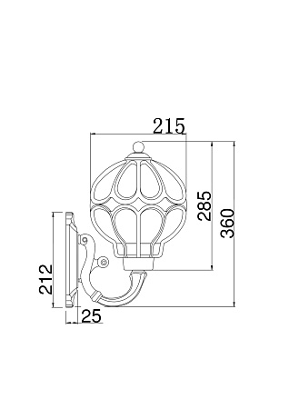 Уличный настенный светильник Maytoni Via O024WL-01G